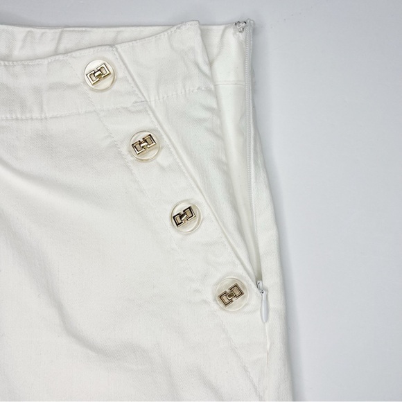 J McLaughlin White Dominica Shorts Sailor Button Cotton Stretch size 6 NEW - Picture 7 of 7